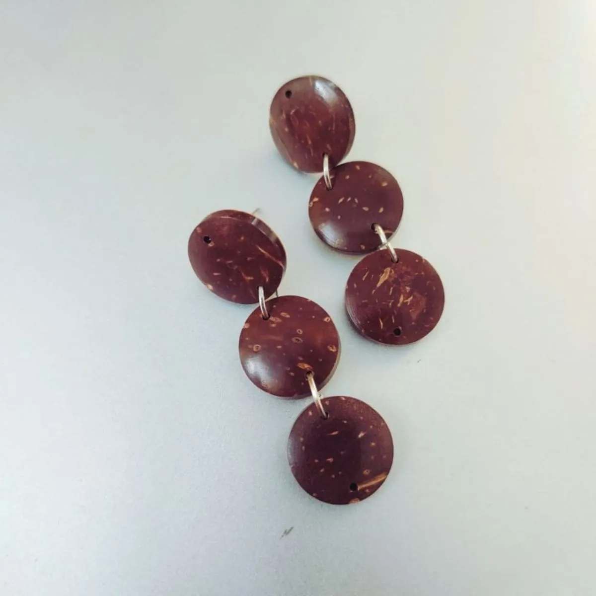 Women Earrings | Coconut Shell Round Long Dangler | Smart and Artistic Design