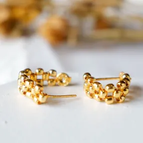 Women Earrings | Gold Finish Brass | Daily Wear Jewellery | Artistic Dot Design