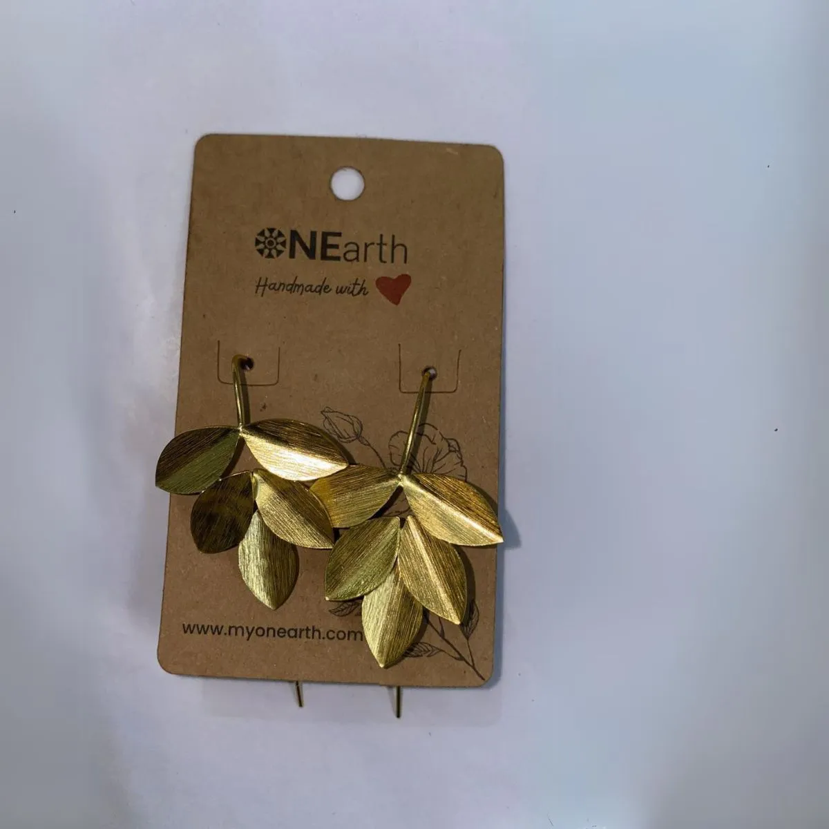 Women Earrings | Hand Crafted | Gold Plated Brass | Artistic Leaves Design