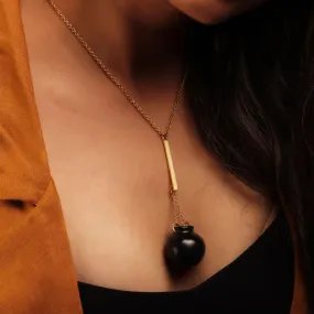 Women Neckpiece | Black Pottery Craft | Artistic | Brass And Clay | Elegant Design